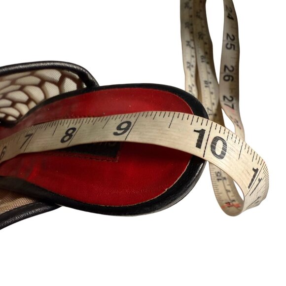 Charles Jourdan Paris Lennox Wedge Heels Sandals Mesh Honeycomb Cutout Slip-On - Picture 8 of 9